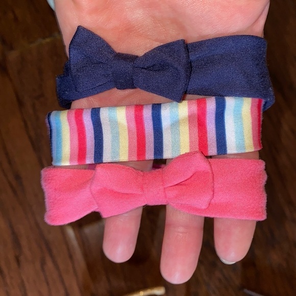Target Other - Bundle of 3 soft fabric stretchy elastic headbands for babies toddlers pink blue